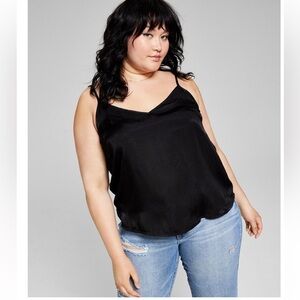 And Now This Women’s Trendy Plus Size Camisole Sz.1X Black